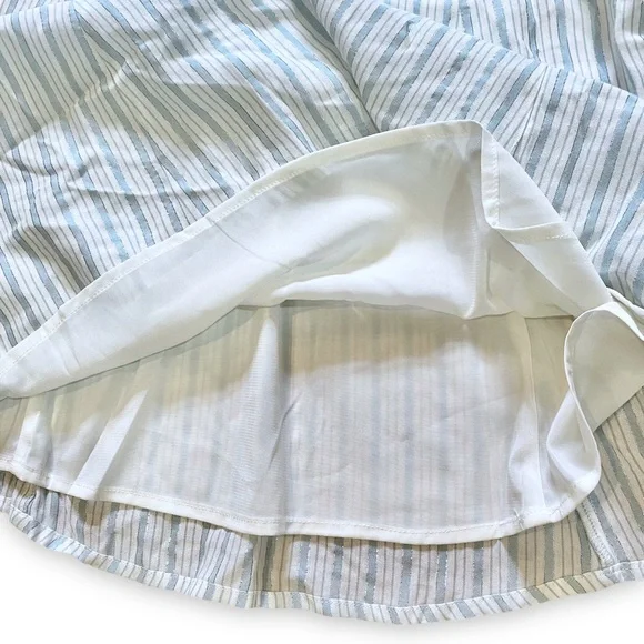 NWT For Love & Lemons Leslie Blue Striped Puff Sleeve Mini Dress - Picture 14 of 16